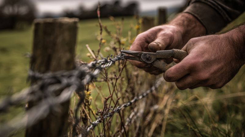 Barbed Wire Fence Replacement detail